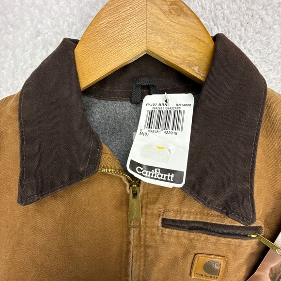 Carhartt Detroit Jacket Fleece Lined Youth Medium (8) YYJ97 BRN Brown NWT NOS - Picture 11 of 12